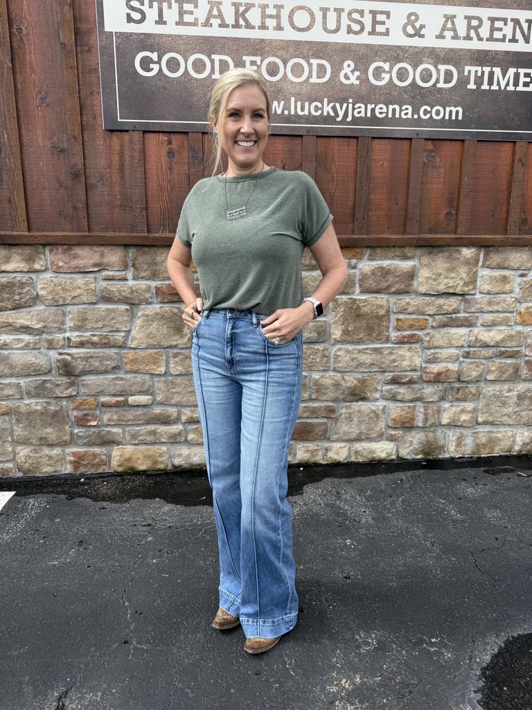 Hidden Naya Mid Rise Wide Leg Jean-Women's Denim-HIDDEN-Lucky J Boots & More, Women's, Men's, & Kids Western Store Located in Carthage, MO