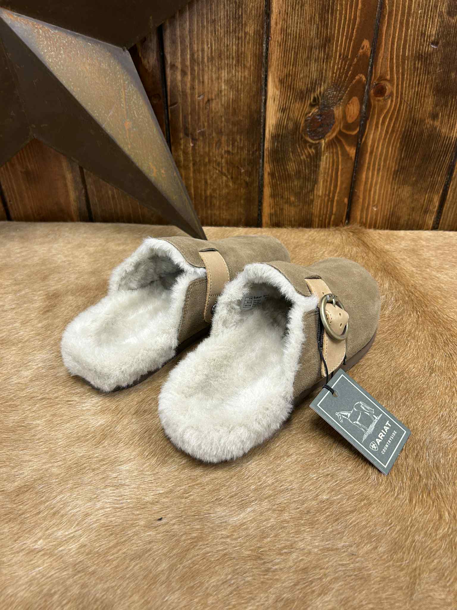 Women's Ariat Country Sherpa Mule Shoes-Women's Casual Shoes-Ariat-Lucky J Boots & More, Women's, Men's, & Kids Western Store Located in Carthage, MO