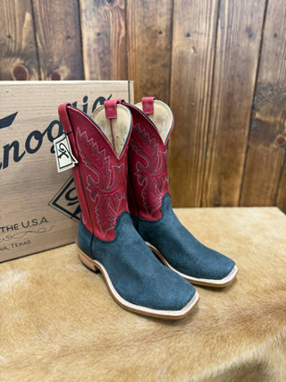 Fenoglio boots, black wild boar boots, red shaft cowboy boots, men's western boots, ranch tough sole, handmade cowboy boots, Texas boot makers, wild boar leather.