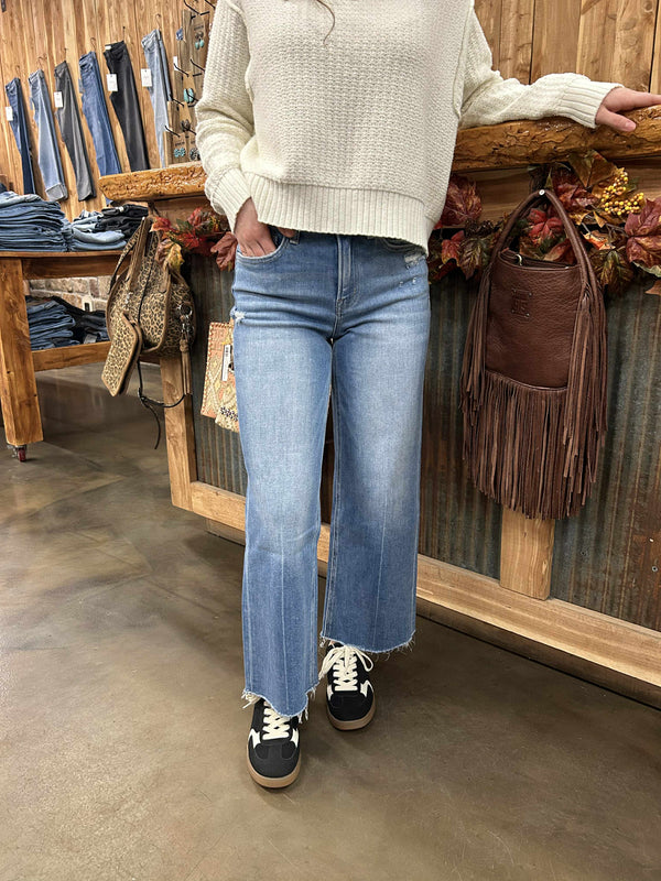 Flying Monkey Andrea High Rise Slim Wide Jean-Women's Denim-Flying Monkey-Lucky J Boots & More, Women's, Men's, & Kids Western Store Located in Carthage, MO