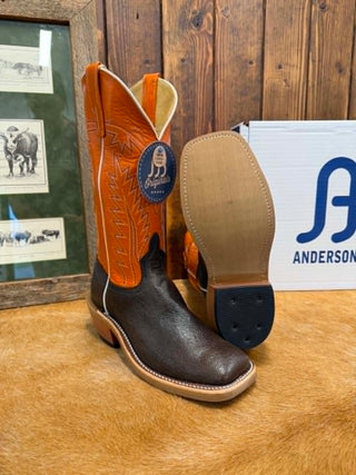 Men's Anderson Bean Nicotine Smooth Quill Ostrich Boot