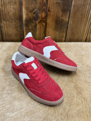 Corkys Spoiler Alert Sneakers in Red Faux Suede-Women's Casual Shoes-Corkys Footwear-Lucky J Boots & More, Women's, Men's, & Kids Western Store Located in Carthage, MO