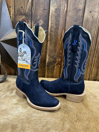 Women's R. Watson Dark Blue Roughout Boot-Women's Boots-R. Watson-Lucky J Boots & More, Women's, Men's, & Kids Western Store Located in Carthage, MO