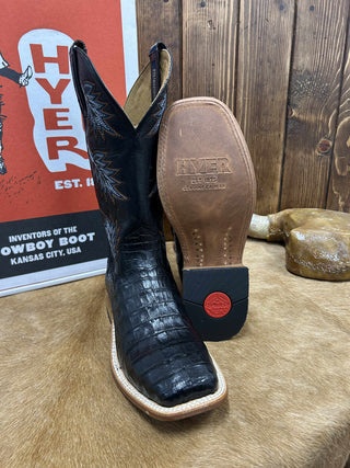 Men's Hyer Russell Black Caiman Boot-Men's Boots-HYER Boots-Lucky J Boots & More, Women's, Men's, & Kids Western Store Located in Carthage, MO