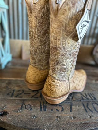 Fenoglio Full Quill Umber Bruciato Ostrich Boot-Men's Boots-Fenoglio Boots-Lucky J Boots & More, Women's, Men's, & Kids Western Store Located in Carthage, MO