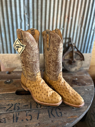 Fenoglio Full Quill Umber Bruciato Ostrich Boot-Men's Boots-Fenoglio Boots-Lucky J Boots & More, Women's, Men's, & Kids Western Store Located in Carthage, MO