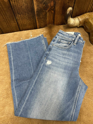 Flying Monkey Andrea High Rise Slim Wide Jean-Women's Denim-Flying Monkey-Lucky J Boots & More, Women's, Men's, & Kids Western Store Located in Carthage, MO