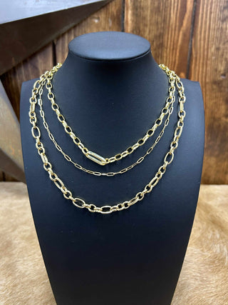 Gold Chain Necklaces-Necklaces-LJ Fashion Jewelry-Lucky J Boots & More, Women's, Men's, & Kids Western Store Located in Carthage, MO