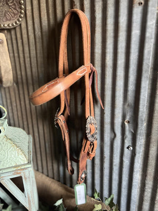 H363 Floral Browband Bridle-Headstall-Berlin Leather-Lucky J Boots & More, Women's, Men's, & Kids Western Store Located in Carthage, MO