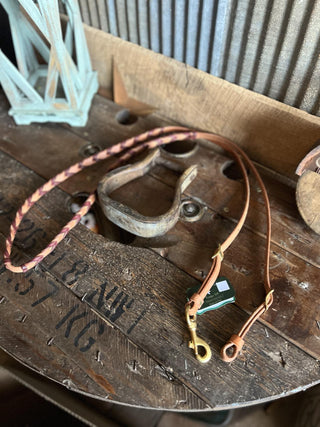 H512 Laced Barrel Rein 5/8x 7'6"-Reins-Berlin Leather-Lucky J Boots & More, Women's, Men's, & Kids Western Store Located in Carthage, MO