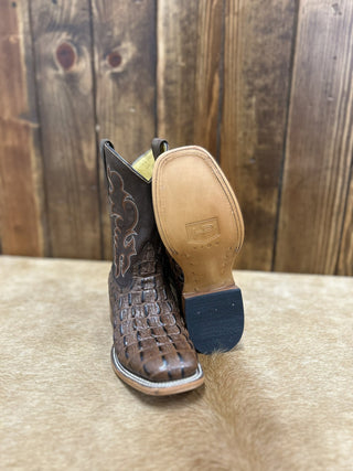 Kid's Horse Power Chocolate Nile Croc Print Boot-Kids Boots-Horse Power-Lucky J Boots & More, Women's, Men's, & Kids Western Store Located in Carthage, MO