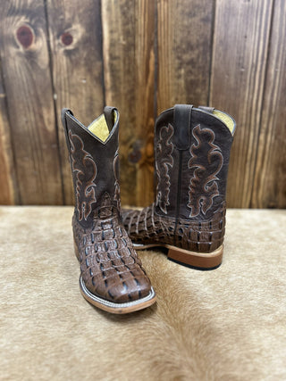 Kid's Horse Power Chocolate Nile Croc Print Boot-Kids Boots-Horse Power-Lucky J Boots & More, Women's, Men's, & Kids Western Store Located in Carthage, MO