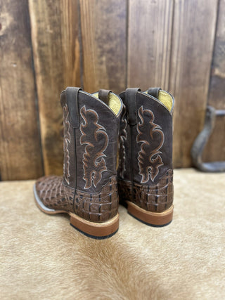 Kid's Horse Power Chocolate Nile Croc Print Boot-Kids Boots-Horse Power-Lucky J Boots & More, Women's, Men's, & Kids Western Store Located in Carthage, MO