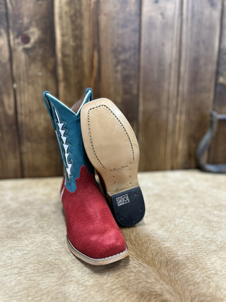 Kid's Macie Bean Red Suede Boot-Kids Boots-Macie Bean-Lucky J Boots & More, Women's, Men's, & Kids Western Store Located in Carthage, MO