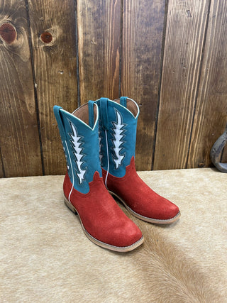 Kid's Macie Bean Red Suede Boot-Kids Boots-Macie Bean-Lucky J Boots & More, Women's, Men's, & Kids Western Store Located in Carthage, MO