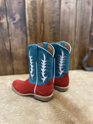 Kid's Macie Bean Red Suede Boot-Kids Boots-Macie Bean-Lucky J Boots & More, Women's, Men's, & Kids Western Store Located in Carthage, MO