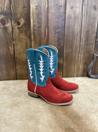 Kid's Macie Bean Red Suede Boot-Kids Boots-Macie Bean-Lucky J Boots & More, Women's, Men's, & Kids Western Store Located in Carthage, MO