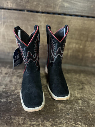 Kids R. Watson Black Rough Out Boot-Kids Boots-R. Watson-Lucky J Boots & More, Women's, Men's, & Kids Western Store Located in Carthage, MO