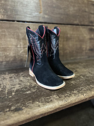 Kids R. Watson Black Rough Out Boot-Kids Boots-R. Watson-Lucky J Boots & More, Women's, Men's, & Kids Western Store Located in Carthage, MO