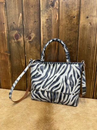 Kurtmen Zebra Print Leather Bucket Bag-Handbags-Kurtmen-Lucky J Boots & More, Women's, Men's, & Kids Western Store Located in Carthage, MO
