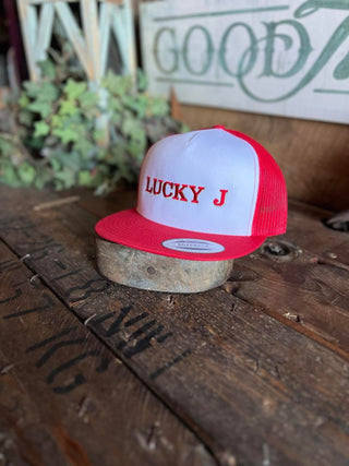 LJ Caps Flat Bill-Caps-Embassy-Lucky J Boots & More, Women's, Men's, & Kids Western Store Located in Carthage, MO
