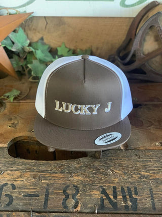 LJ Caps Flat Bill-Caps-Embassy-Lucky J Boots & More, Women's, Men's, & Kids Western Store Located in Carthage, MO