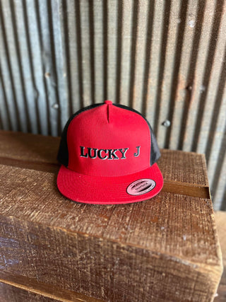 LJ Caps Flat Bill-Caps-Embassy-Lucky J Boots & More, Women's, Men's, & Kids Western Store Located in Carthage, MO