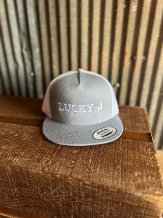 LJ Caps Flat Bill-Caps-Embassy-Lucky J Boots & More, Women's, Men's, & Kids Western Store Located in Carthage, MO
