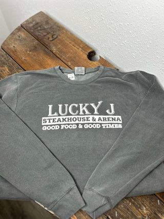 LJ Comfort Colors Sweatshirt-Sweatshirts-The Dugout-Lucky J Boots & More, Women's, Men's, & Kids Western Store Located in Carthage, MO