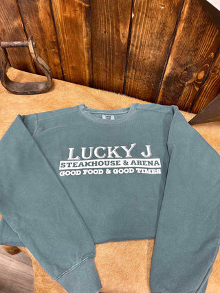 LJ Comfort Colors Sweatshirt-Sweatshirts-The Dugout-Lucky J Boots & More, Women's, Men's, & Kids Western Store Located in Carthage, MO