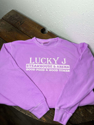 LJ Comfort Colors Sweatshirt-Sweatshirts-The Dugout-Lucky J Boots & More, Women's, Men's, & Kids Western Store Located in Carthage, MO