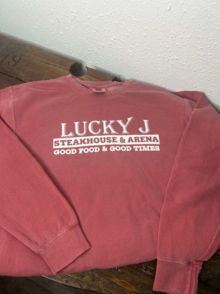 LJ Comfort Colors Sweatshirt-Sweatshirts-The Dugout-Lucky J Boots & More, Women's, Men's, & Kids Western Store Located in Carthage, MO