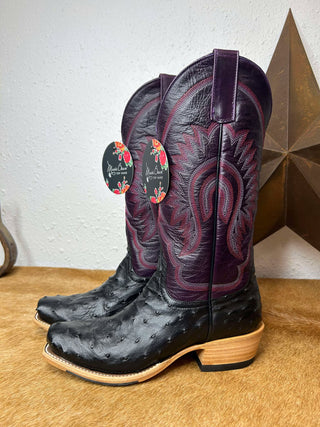 Macie Bean Black Full Quill Ostrich Boot-Women's Boots-Macie Bean-Lucky J Boots & More, Women's, Men's, & Kids Western Store Located in Carthage, MO