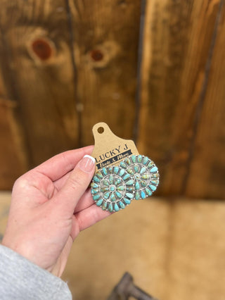 Mckenna Earrings-Earrings-LJ Turquoise-Lucky J Boots & More, Women's, Men's, & Kids Western Store Located in Carthage, MO