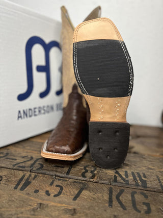 Men's Anderson Bean Cafe Americano FQ Ostrich Boot-Men's Boots-Anderson Bean-Lucky J Boots & More, Women's, Men's, & Kids Western Store Located in Carthage, MO