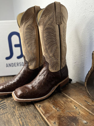 Men's Anderson Bean Cafe Americano FQ Ostrich Boot-Men's Boots-Anderson Bean-Lucky J Boots & More, Women's, Men's, & Kids Western Store Located in Carthage, MO