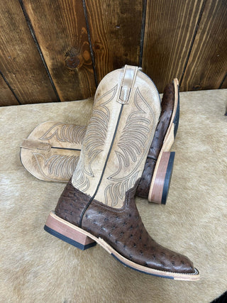 Men's Anderson Bean Cafe Americano FQ Ostrich Boot-Men's Boots-Anderson Bean-Lucky J Boots & More, Women's, Men's, & Kids Western Store Located in Carthage, MO