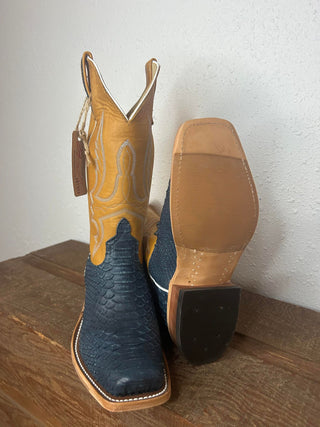 Men's Anderson Bean Navy Vintage Python Boot-Men's Boots-Anderson Bean-Lucky J Boots & More, Women's, Men's, & Kids Western Store Located in Carthage, MO