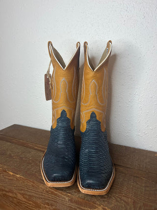 Men's Anderson Bean Navy Vintage Python Boot-Men's Boots-Anderson Bean-Lucky J Boots & More, Women's, Men's, & Kids Western Store Located in Carthage, MO
