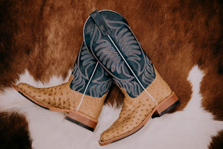 Men's Anderson Bean Umber Bruciato Ostrich Boot - Lucky J Boots & More