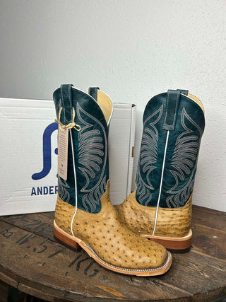 Men's Anderson Bean Umber Bruciato Ostrich Boot - Lucky J Boots & More