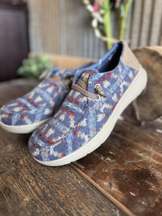 Men's Ariat Hilo Sneakers in Wooly Blue Aztec *FINAL SALE*-Men's Casual Shoes-Ariat-Lucky J Boots & More, Women's, Men's, & Kids Western Store Located in Carthage, MO