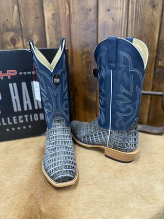 Men's Horse Power Black Grey Caiman Tail Boot-Men's Boots-Horse Power-Lucky J Boots & More, Women's, Men's, & Kids Western Store Located in Carthage, MO