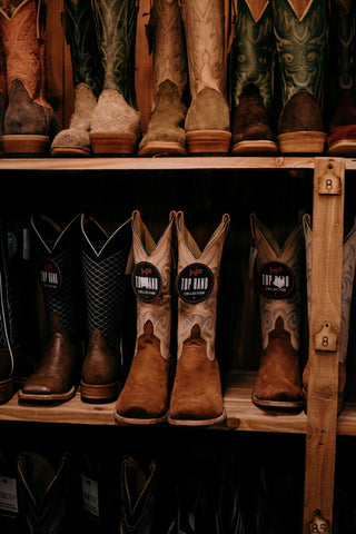 Men's Horse Power Brandy Reversed Smooth Quill Boot-Men's Boots-Horse Power-Lucky J Boots & More, Women's, Men's, & Kids Western Store Located in Carthage, MO