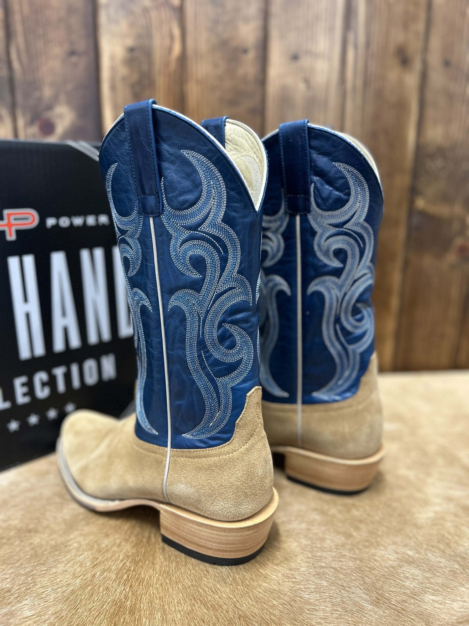 Top Hand Rough Out Cutter Toe Men's Horse Power Tan Crazy Roughout Cutter Toe Boot – Lucky J Boots & More