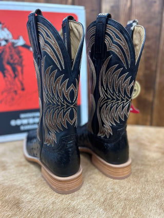 Men's Hyer Langdon Black Ostrich Boot-Men's Boots-HYER Boots-Lucky J Boots & More, Women's, Men's, & Kids Western Store Located in Carthage, MO