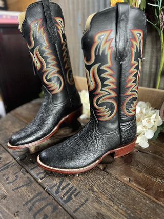 Men's R. Watson Black Smooth Ostrich Round Toe Boot-Men's Boots-R. Watson-Lucky J Boots & More, Women's, Men's, & Kids Western Store Located in Carthage, MO