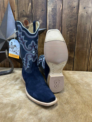 Men's R. Watson Dark Blue Roughout Boot-Men's Boots-R. Watson-Lucky J Boots & More, Women's, Men's, & Kids Western Store Located in Carthage, MO