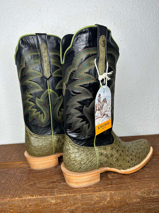 Men's R. Watson Forrest Green FQ Ostrich Boot-Men's Boots-R. Watson-Lucky J Boots & More, Women's, Men's, & Kids Western Store Located in Carthage, MO