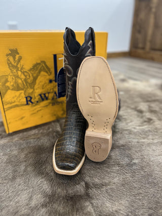 Men's R. Watson Golden Chocolate Caiman Belly Boot-Men's Boots-R. Watson-Lucky J Boots & More, Women's, Men's, & Kids Western Store Located in Carthage, MO